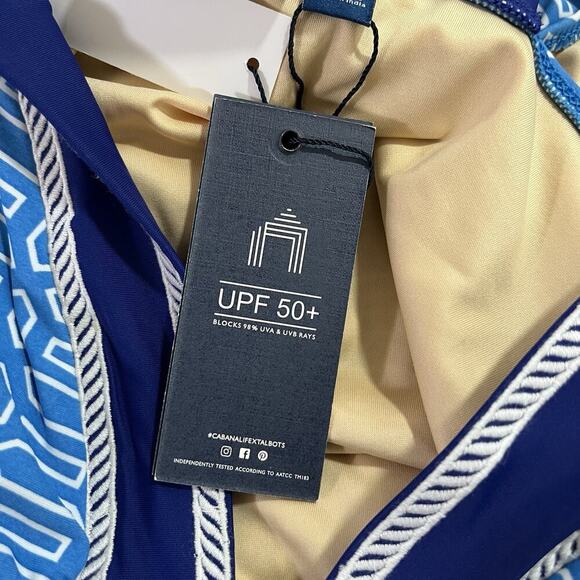 Talbots x Cabana Life Embroidered One Piece Swimsuit Small Tropical Beach UPF 50 - Picture 4 of 9